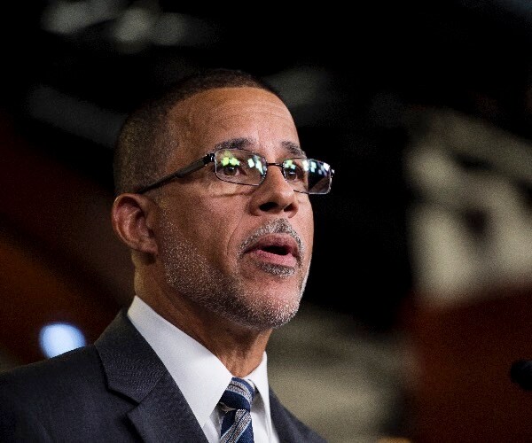 rep. anthony brown speaks during the house democrats news conference in the capitol. 
