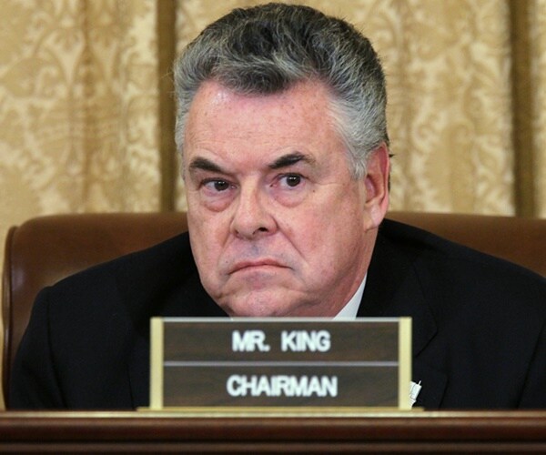 rep. peter king sits at a committee hearing