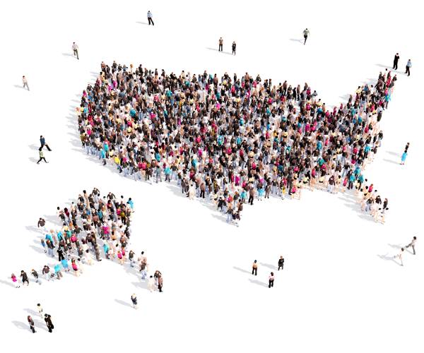 map of the united states made out of people