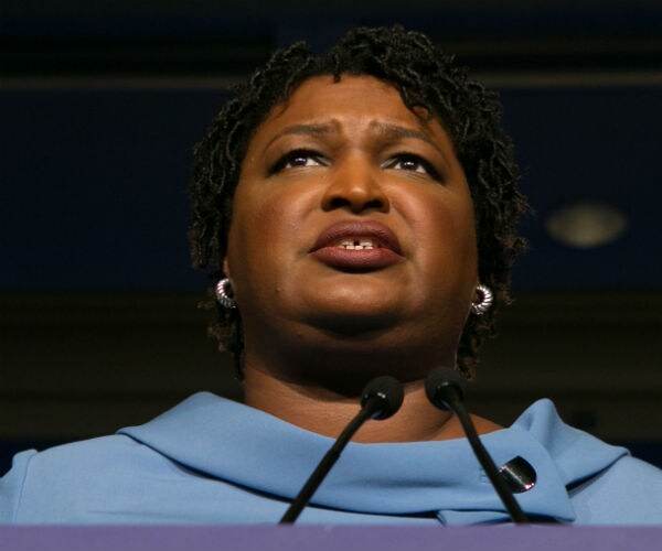 stacey abrams at a campaign rally