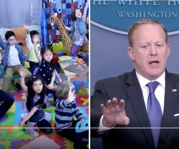 Sean Spicer Treats Press Corps Like Kids in 'Daily Show' Parody Video