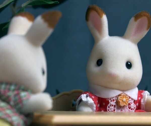 two Calico Critters rabbits