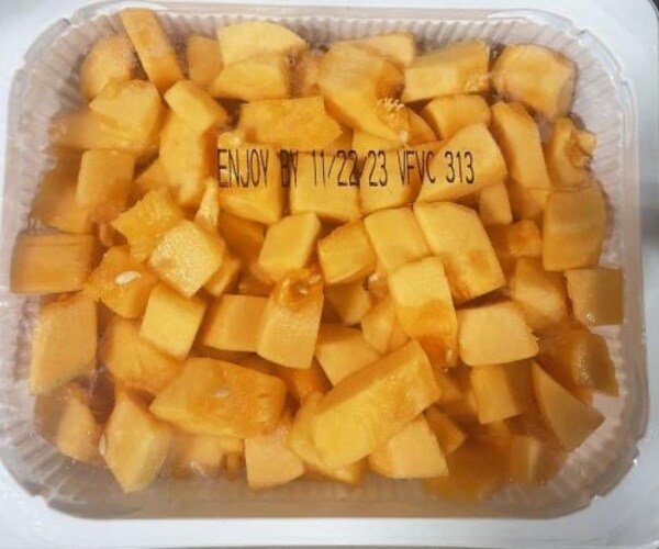 cut and packaged cantaloupe