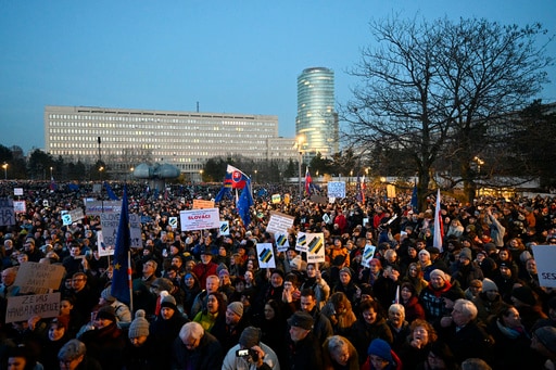 Tens of Thousands Protest in Slovakia Over Pro-Russia Policies of Populist Leader Fico