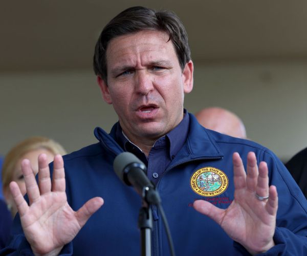 Ron DeSantis speaks during a press conference