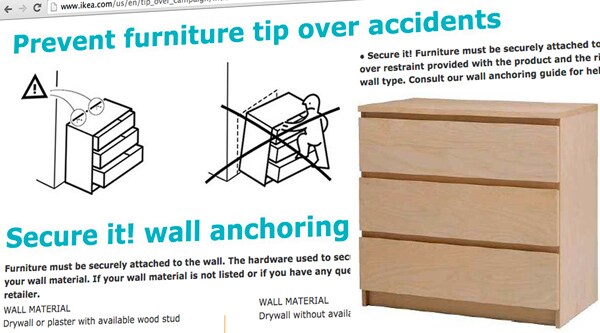 Ikea Recall: Repair Kits Issued After Toppling Dressers Cause Deaths