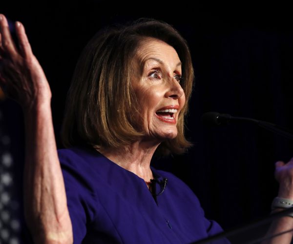 house democratic leader nancy pelosi of calif., speaks to a crowd of volunteers and supporters.