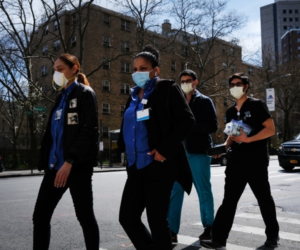 medical workers with masks