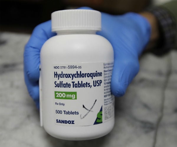 a bottle of hydroxychloroquine is shown