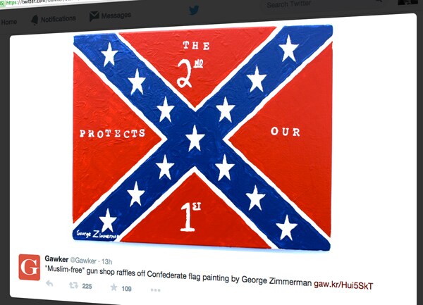 George Zimmerman's Confederate Flag Painting to Raise Funds for Gun Shop