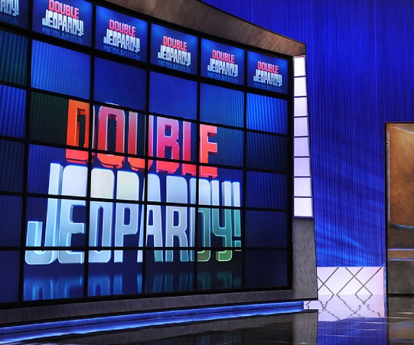 the set of "jeopardy!" is pictured