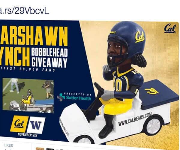 Marshawn Lynch Bobblehead Issued in Memory of Cart Ride