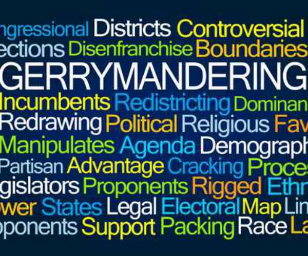 graphic showing gerrymandering displayed