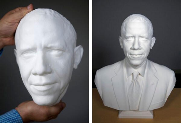 Obama 3-D Printer Creates Plastic Bust of President (Video)