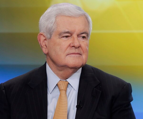 newt gingrich speaks on the set of a fox show