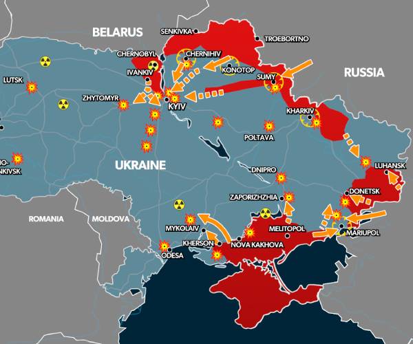 map of ukraine showing areas controlled by russia