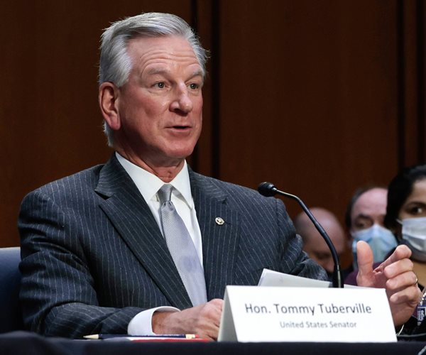 tommy tuberville speaks at a hearing