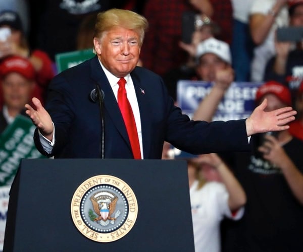 president donald trump speaks during a campaign rally in missouri.