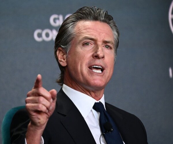 california governor gavin newsom points finger