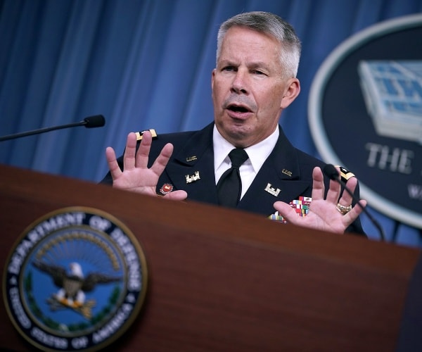 U.S. Army Corps of Engineers Commander Lt. Gen. Todd Semonite speaks to reporters