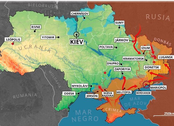 map of Russia/Ukraine region