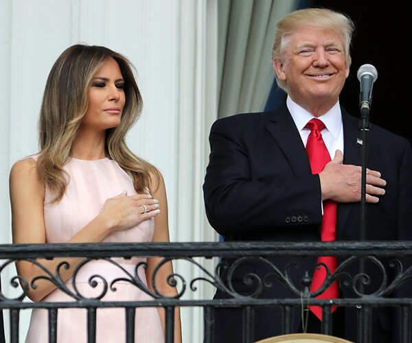 Melania's Nudge Saves Donald From Certain Hand-Over-Heart Burn