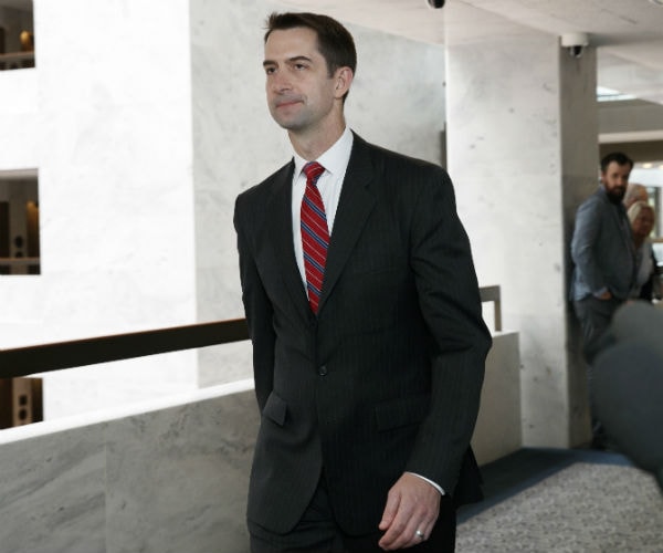 sen. tom cotton arrives for a closed intelligence briefing