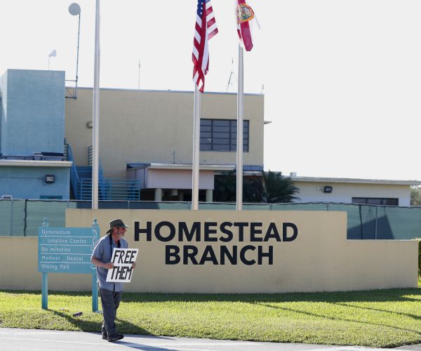 Scores Protest Outside Florida Detention Center for Immigrant Kids