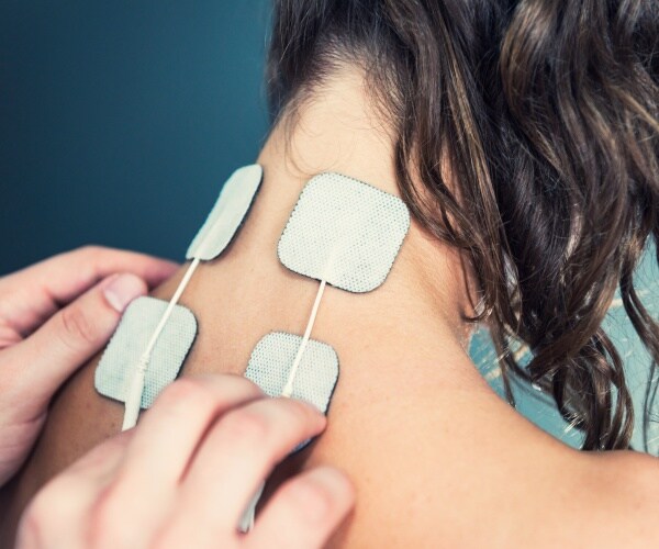 TENS therapy to the neck