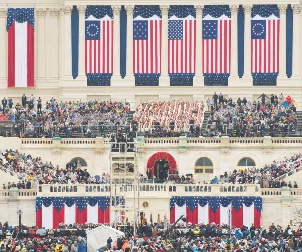 a full view of the inauguration stage