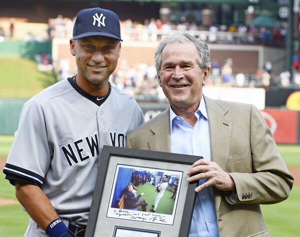 George W Bush Gives Derek Jeter Presidential Farewell in Texas