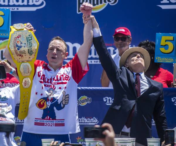 Joey Chestnut Sets New Record at Post-Pandemic Hot Dog Race