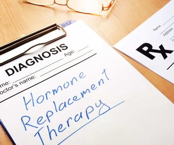 prescription pad says "hormone replacement therapy"