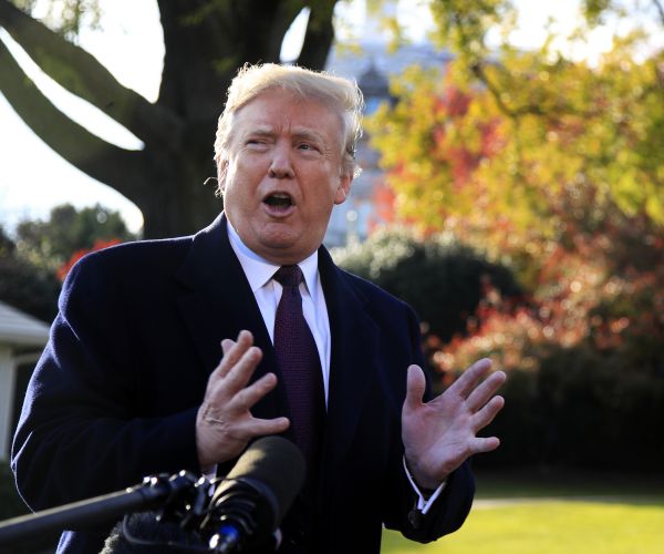 president donald trump speaks to the media before leaving the white house. 