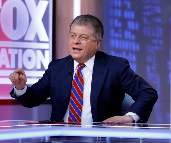 judge napolitano speaks from the set of a tv show