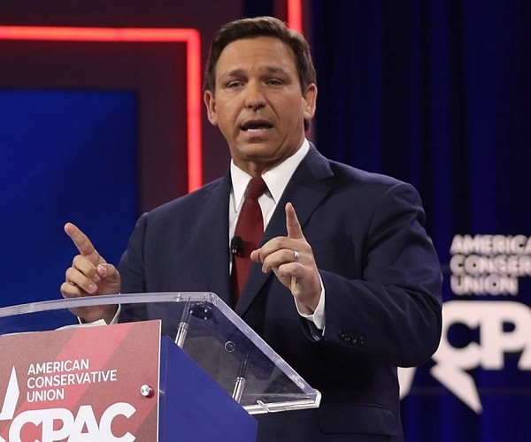 ron desantis speaks onstage 