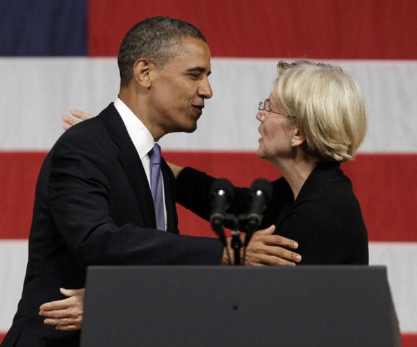 President Barack Obama with Sen. Elizabeth Warren