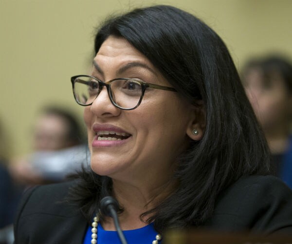 rep. rashida tlaib is shown in her congressional seat 