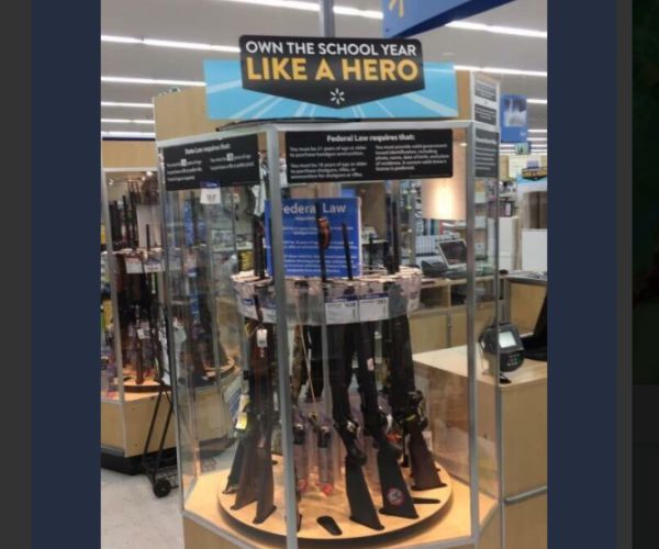 Guns With Back-to-School Sign at Walmart Draws Fire Online