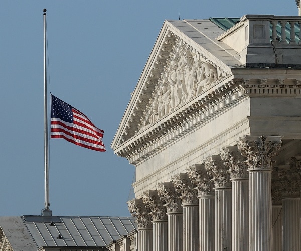 us flag flies at half staff 