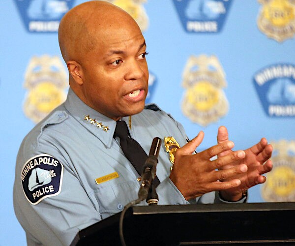 Minneapolis Police Chief Medaria Arradondo addresses the media where he discussed police reforms