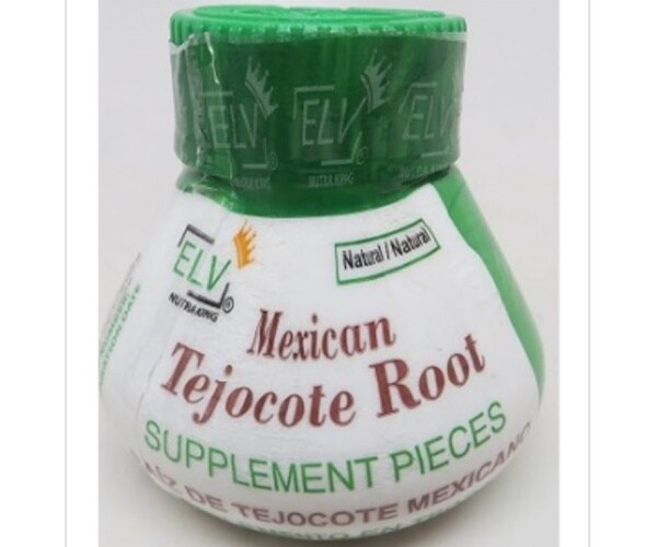 A bottle of Tejocote weight-loss supplement