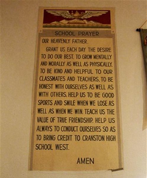 Rhode Island City, Schools to Pay ACLU Legal Fees After Prayer Banner Fight