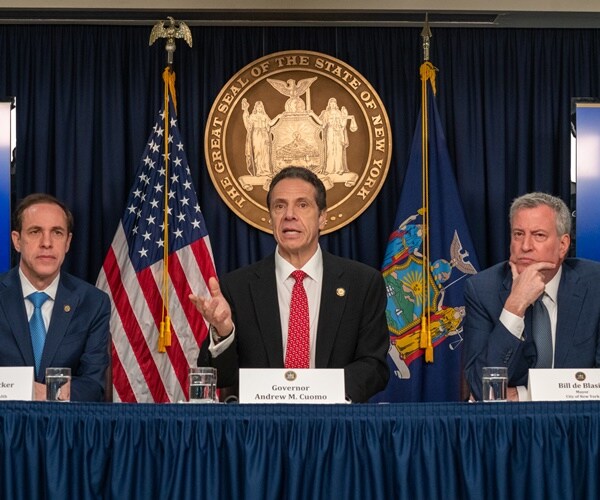 gov. cuomo addresses the media on covid-10 with mayor bill de blasio and ny health commissioner