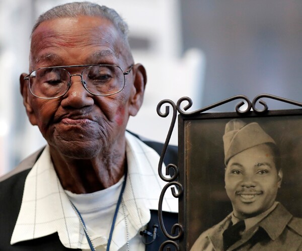 World War II veteran Lawrence Brooks at his 110th birthday party in New Orleans