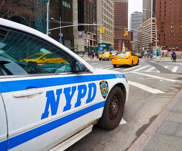 nypd car on manhattan street