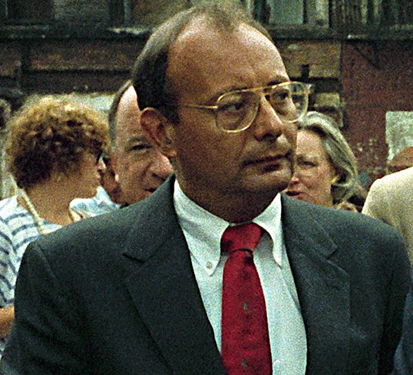 alfonse d'amato looks on during a news conference in nineteen eighty seven