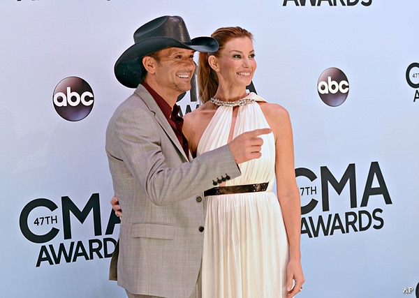 Tim McGraw and Faith Hill Hand-in-Hand on CMA Red Carpet