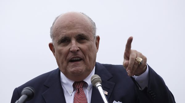 rudy giuliani speaks and points