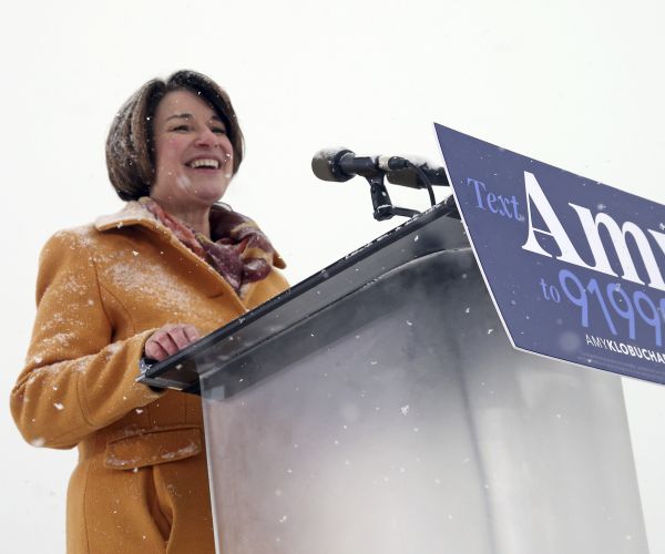 donald trump mocked global warming sunday following amy klobuchar's announcement she is running for president